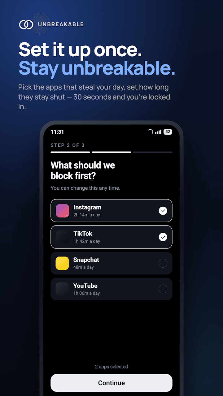 Unbreakable — App Blocker & Focus app screenshot