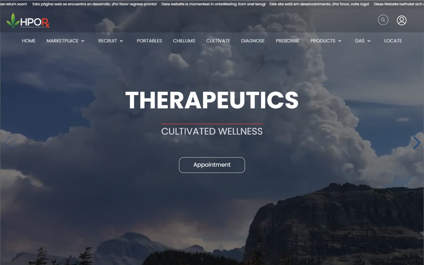 HPORx Wellness Marketplace website screenshot
